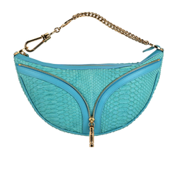 Vintage Zip Detail Hobo, Python, Blue, MII, DB, 1*